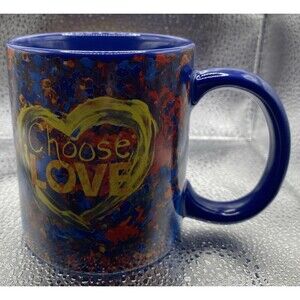 “Choose Love” Coffee Tea Cup Mug Penzey's “I Will Vote” Colorful 10 oz Heart